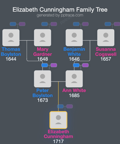 Elizabeth Cunningham family tree overview