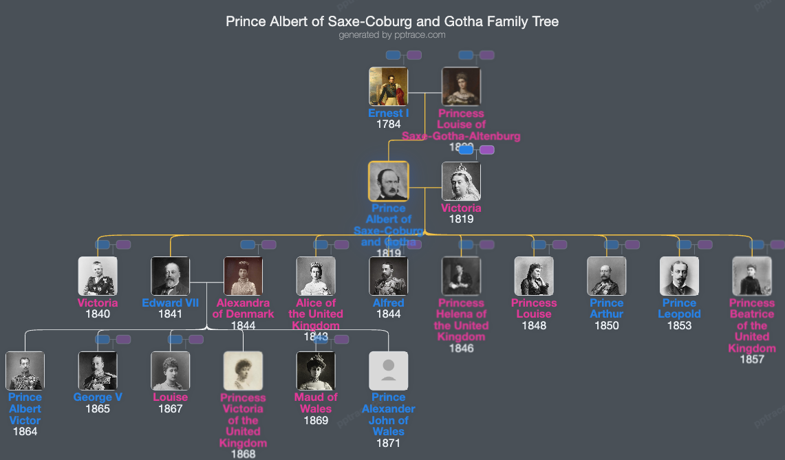Prince Albert Of Saxe-Coburg And Gotha family tree overview