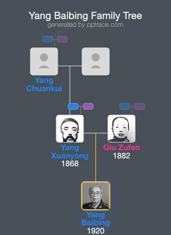 Yang Baibing family tree overview