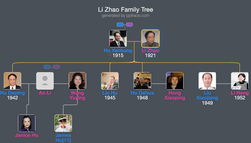 Li Zhao family tree overview
