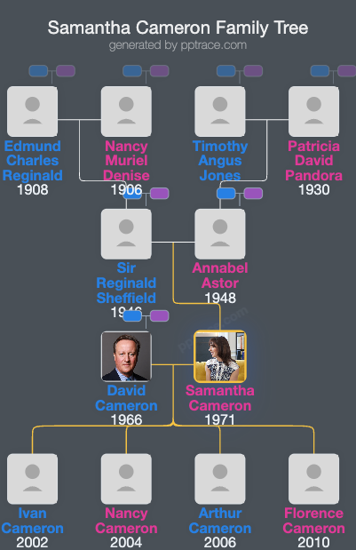 Samantha Cameron family tree overview