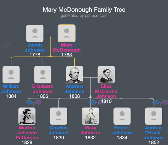 Mary McDonough family tree overview