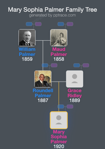Mary Sophia Palmer family tree overview