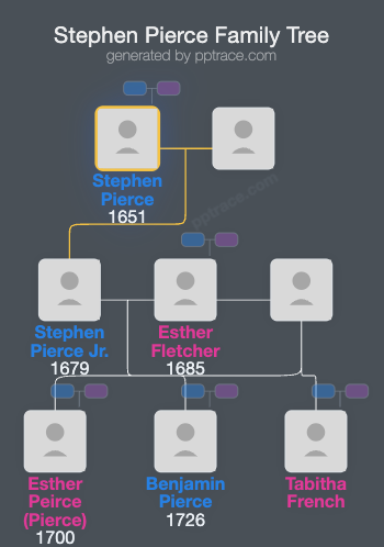 Stephen Pierce family tree overview