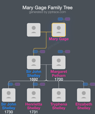 Mary Gage family tree overview