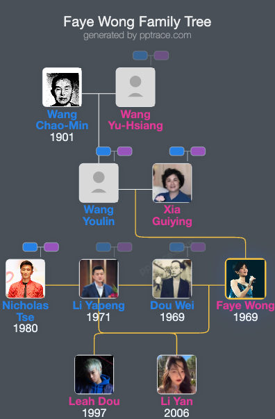 Faye Wong family tree overview