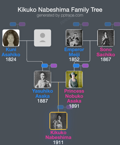Kikuko Nabeshima family tree overview