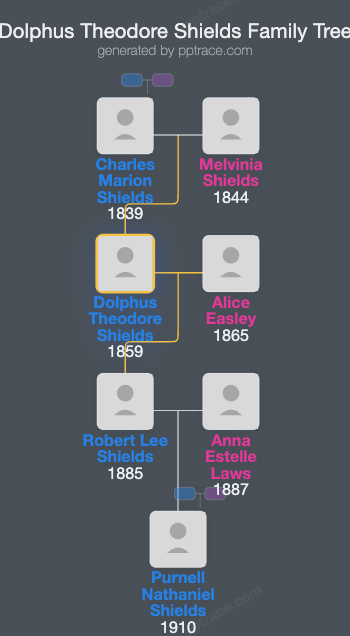 Dolphus Theodore Shields family tree overview