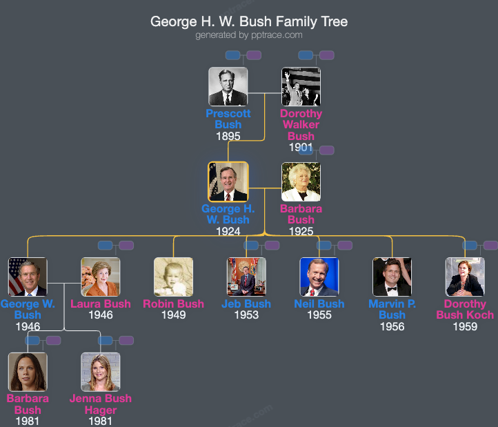 George H. W. Bush family tree overview