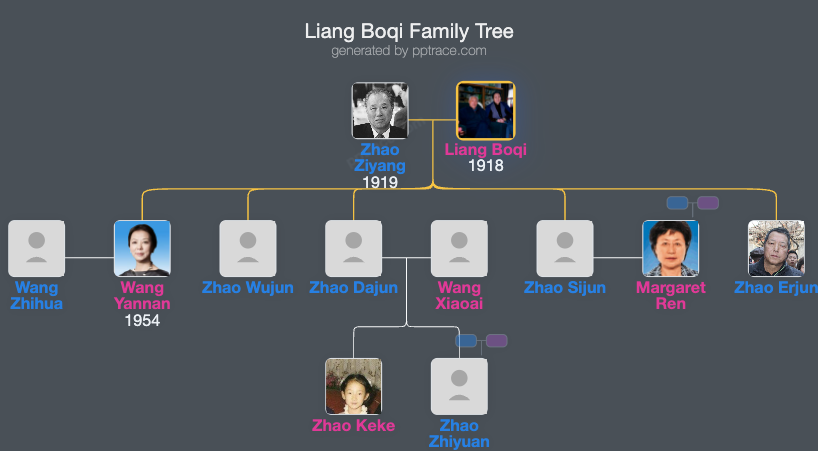 Liang Boqi family tree overview