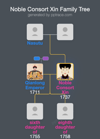 Noble Consort Xin family tree overview