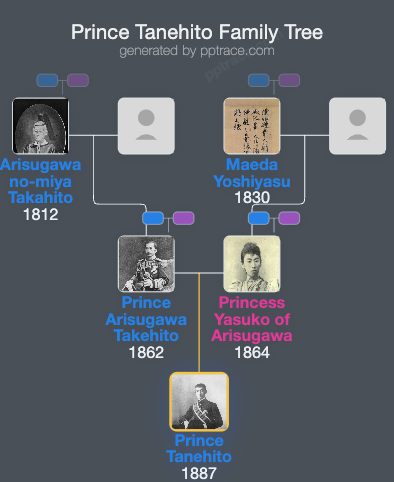 Prince Tanehito family tree overview