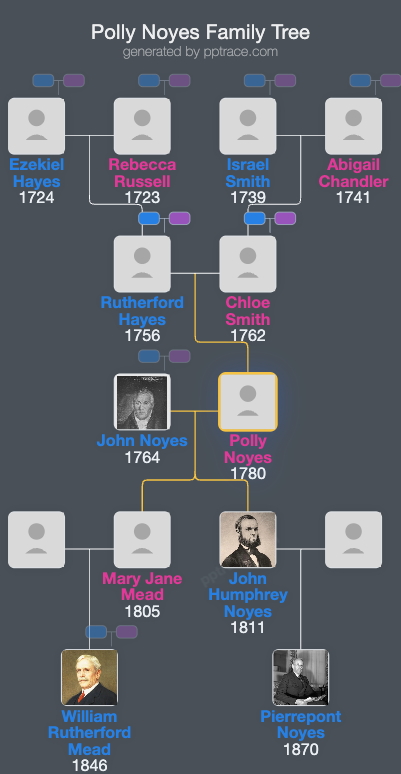 Polly Noyes family tree overview