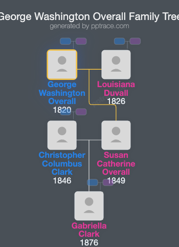 George Washington Overall family tree overview