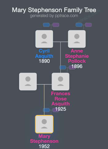 Mary Stephenson family tree overview