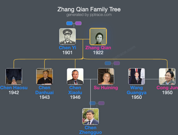 Zhang Qian family tree overview