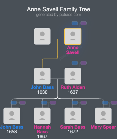 Anne Savell family tree overview