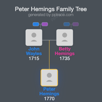 Peter Hemings family tree overview