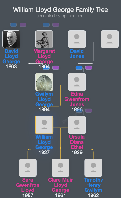 William Lloyd George, 3rd Viscount Tenby family tree overview