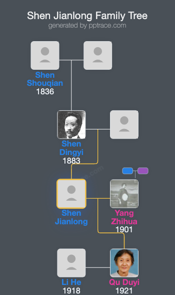 Shen Jianlong family tree overview