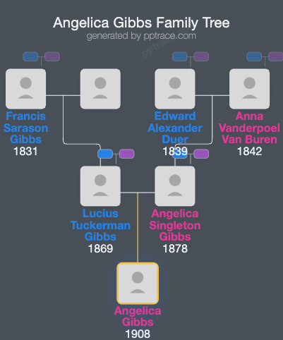 Angelica Gibbs family tree overview