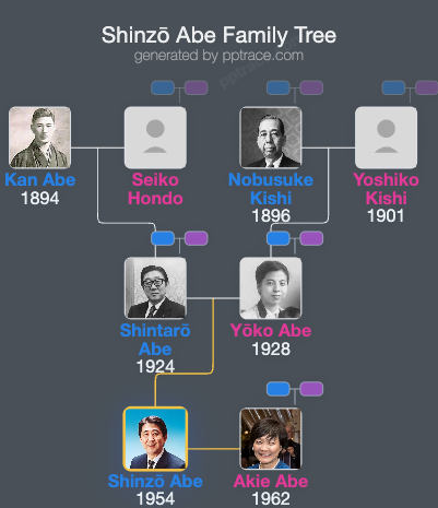 Shinzō Abe family tree overview