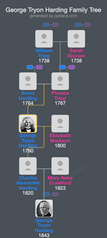 George Tryon Harding family tree overview