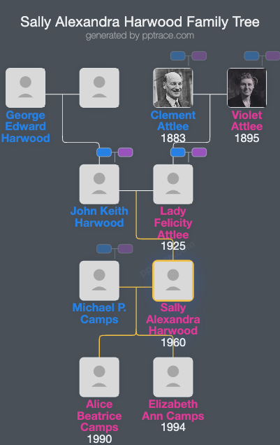 Sally Alexandra Harwood family tree overview