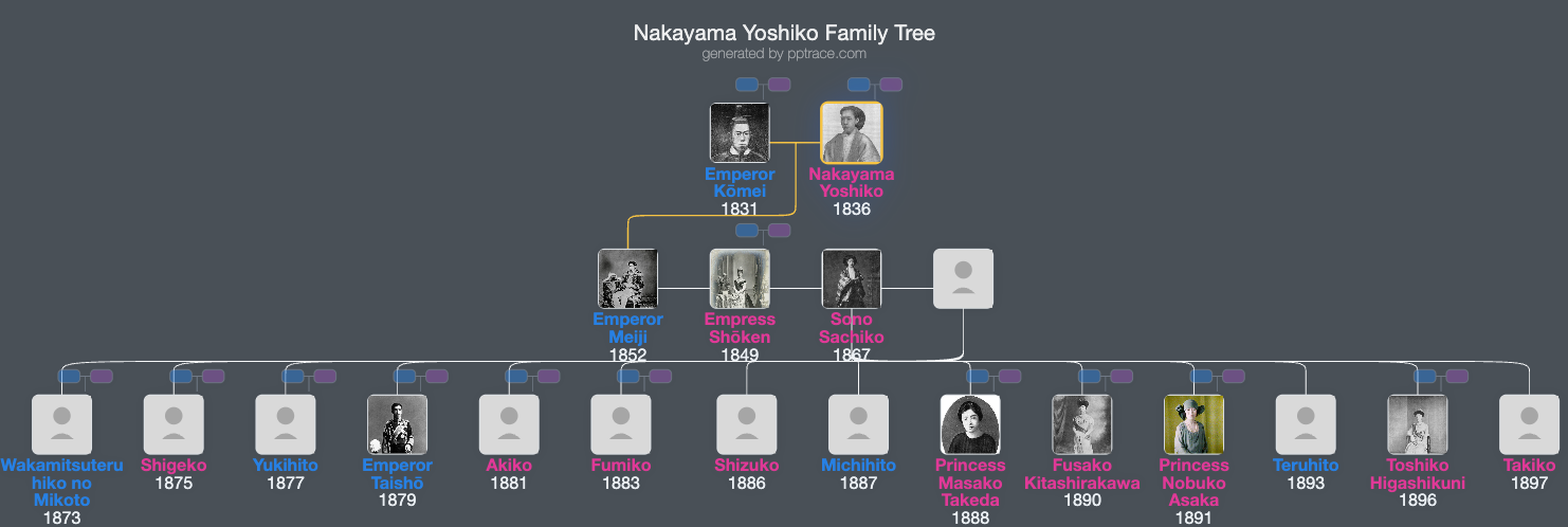 Nakayama Yoshiko family tree overview
