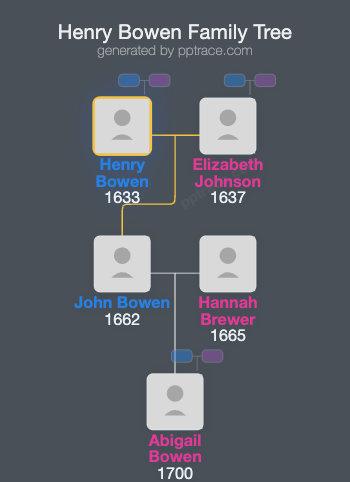 Henry Bowen family tree overview