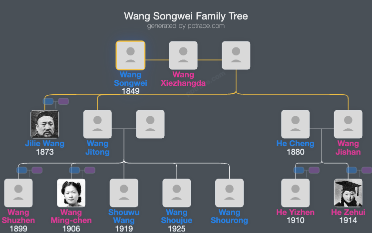 Wang Songwei family tree overview