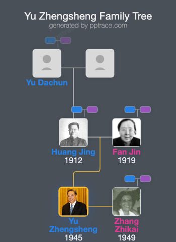 Yu Zhengsheng family tree overview