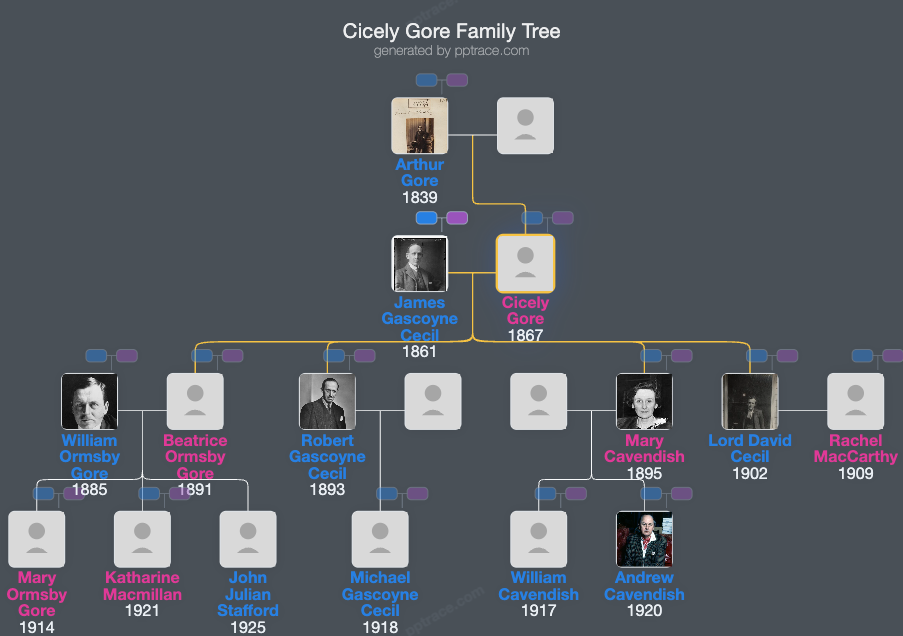 Cicely Gore family tree overview