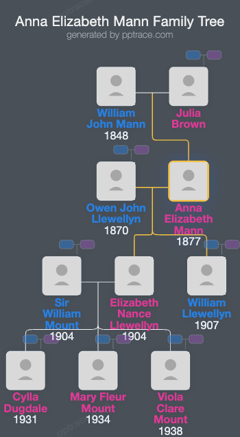 Anna Elizabeth Mann family tree overview
