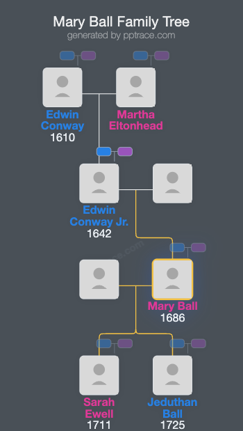 Mary Ball family tree overview