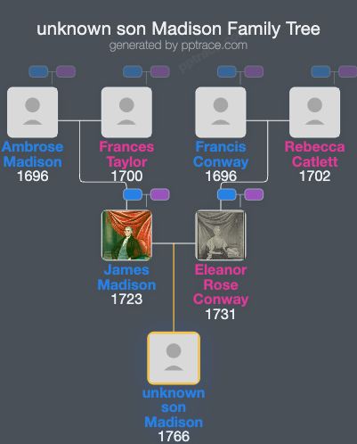 Unknown Son Madison family tree overview