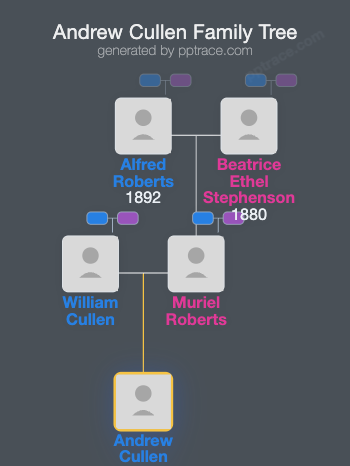 Andrew Cullen family tree overview