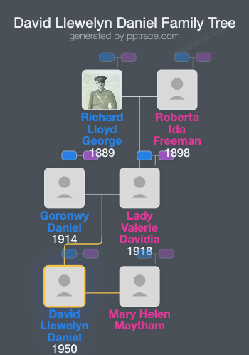 David Llewelyn Daniel family tree overview