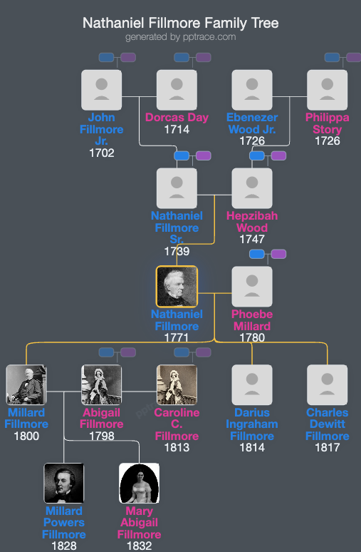 Nathaniel Fillmore family tree overview