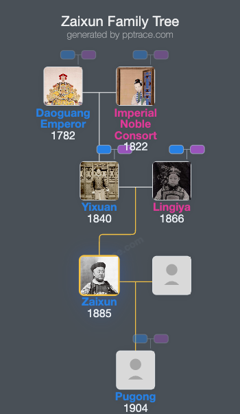 Zaixun, Prince Rui family tree overview