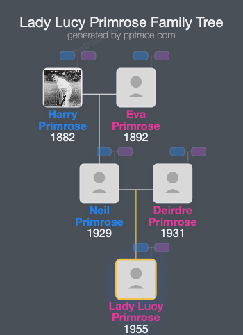 Lady Lucy Primrose family tree overview