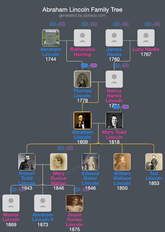Abraham Lincoln family tree overview