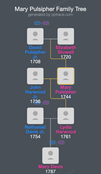 Mary Pulsipher family tree overview