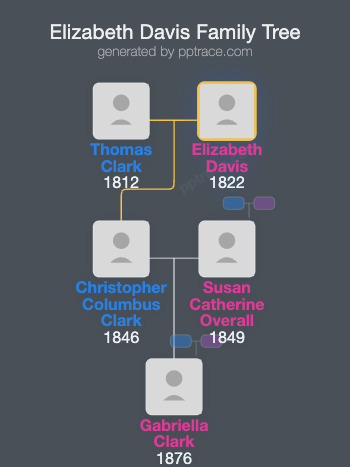 Elizabeth Davis family tree overview