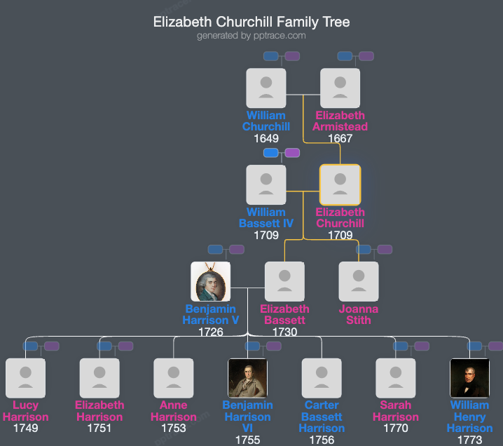 Elizabeth Churchill family tree overview