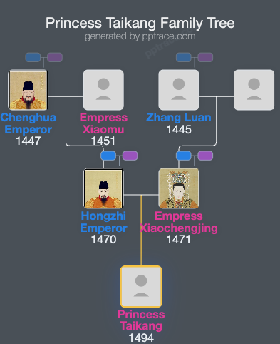 Princess Taikang family tree overview