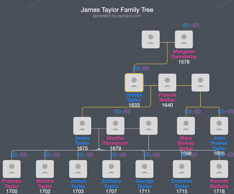 James Taylor family tree overview