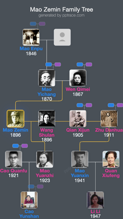 Mao Zemin family tree overview