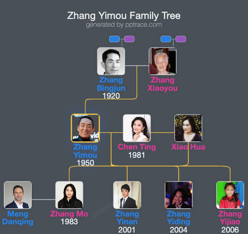 Zhang Yimou family tree overview