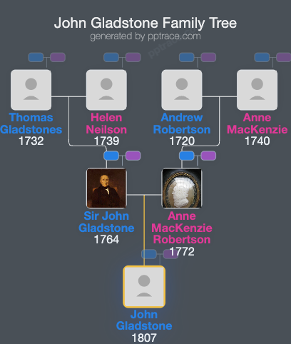 John Gladstone family tree overview